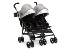 Jeep PowerGlyde Side-by-Side Double Stroller -Delta Children 11409 2148 JeepPowerGlydeSideXSideStroller Grey Silo 01 scaled