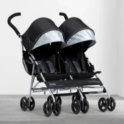 Jeep TurboGlyde Plus Side By Side Double Stroller -Delta Children 11509 001 Jeep TurboGlyde Side by Side Plus Black Lifestyle 101