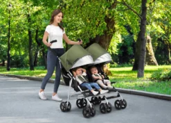 Jeep TurboGlyde Plus Side By Side Double Stroller -Delta Children 11509 2182 Jeep TurboGlyde Side by Side Plus Olive Green Lifestyle 10 scaled