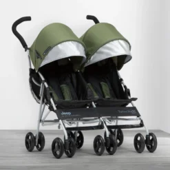 Jeep TurboGlyde Plus Side By Side Double Stroller -Delta Children 11509 2182 Jeep TurboGlyde Side by Side Plus Olive Green Lifestyle 101