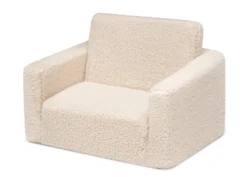Delta Children Cozee Flip-Out Sherpa 2-in-1 Convertible Chair To Lounger For Kids -Delta Children 208223 5030 Cozee Flip Out Chair Sherpa Cream Silo 03 scaled