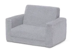 Delta Children Cozee Flip-Out Sherpa 2-in-1 Convertible Chair To Lounger For Kids -Delta Children 208223 5031 Cozee Flip Out Sherpa Chair grey Silo 03 scaled