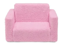 Delta Children Cozee Flip-Out Sherpa 2-in-1 Convertible Chair To Lounger For Kids -Delta Children 208223 5032 Cozee Flip Out Sherpa Chair pink silo 01 scaled