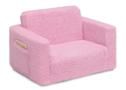 Delta Children Cozee Flip-Out Sherpa 2-in-1 Convertible Chair To Lounger For Kids -Delta Children 208223 5032 Cozee Flip Out Sherpa Chair pink silo 08 scaled