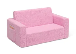 Delta Children Cozee Flip-Out Sherpa 2-in-1 Convertible Sofa To Lounger For Kids -Delta Children 208223W 5032 Cozee Flip out Sofa Sherpa Pink Silo 24 scaled