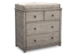 Monterey 4 Drawer Dresser With Changing Top -Delta Children 330040 119 monterey 4 drw dresser rustic white angle changing top cover pad df8b8fa8 e9f8 41fe aaa1 d9a8f394d168