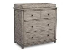Monterey 4 Drawer Dresser With Changing Top -Delta Children 330040 119 monterey 4 drw dresser rustic white angle changing top 08a871b3 928c 4c89 923f 109d323ba2c8