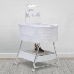 Nod Bassinet - Smart Sleeper Compatible With Amazon Alexa, Google Assistant And Delta Children Connect App -Delta Children 37232 100 NodSmartSleeperWifi White