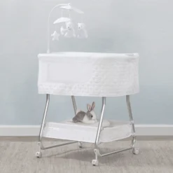 Nod Bassinet - Smart Sleeper Compatible With Amazon Alexa, Google Assistant And Delta Children Connect App -Delta Children 37232 100 NodSmartSleeperWifi White Lifestyle 101