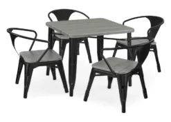 Delta Children Bistro Table And 4 Chair Set -Delta Children 560302 1438 Bistro Table Black wGrey Barnboard Silo 17 scaled