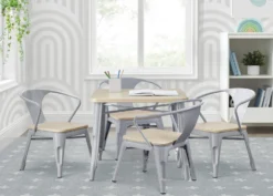 Delta Children Bistro Table And 4 Chair Set -Delta Children 560302 1439 Bistro Table Grey wNatural Lifestyle 08 scaled