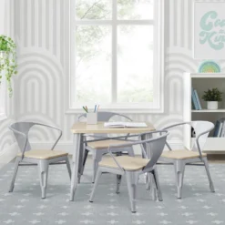 Delta Children Bistro Table And 4 Chair Set -Delta Children 560302 1439 Bistro Table Grey wNatural Lifestyle 108 scaled