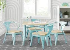 Delta Children Bistro Table And 4 Chair Set -Delta Children 560302 478 Bistro Table Aqua wNatural Lifestyle 08 scaled