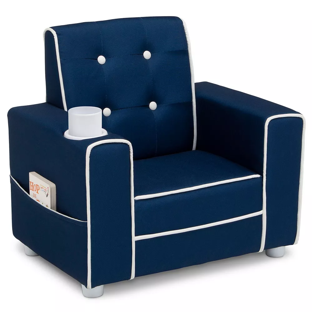 Delta Children Chelsea Kids Upholstered Chair With Cup Holder 2 Delta Children Chelsea Kids Upholstered Chair With Cup Holder - Image 2