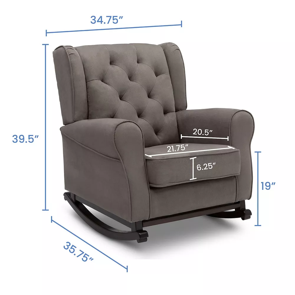 Delta Children Emma Upholstered Rocking Chair 3 Delta Children Emma Upholstered Rocking Chair - Image 3