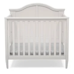 Delta Children Parker Mini Convertible Baby Crib With Mattress And 2 Sheets