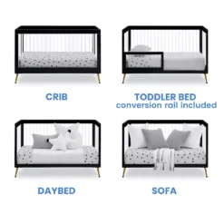Delta Children Sloane 4-in-1 Acrylic Convertible Crib With Included Conversion Rails -Delta Children 5959272 ALT5