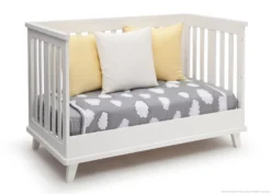 Delta Children Ava 3-in-1 Convertible Crib -Delta Children 6801 100 ava 3 in 1 white crib daybed angle hi res 972a8386 2b45 4264 9135 66d442a2d99b