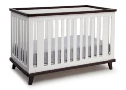 Delta Children Ava 3-in-1 Convertible Crib -Delta Children 6801 141 ava 3 in 1 white dark chocolate crib angle hi res 5ee18603 4270 4364 b16f f6ae1fc56179