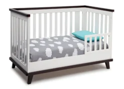 Delta Children Ava 3-in-1 Convertible Crib -Delta Children 6801 141 ava 3 in 1 white dark chocolate crib toddler bed angle hi res f7dfafcd 2d9c 4626 aab0 4072c43c0108