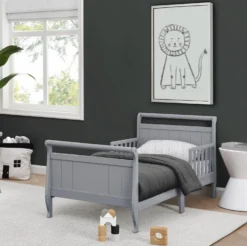 Delta Children Wood Sleigh Toddler Bed 19 Delta Children Wood Sleigh Toddler Bed -Delta Children 7183 026 Sleigh Toddler Bed Grey Lifestyle 03