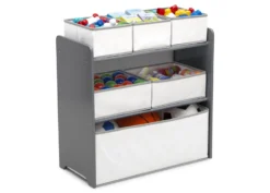 Delta Children 4-Piece Toddler Playroom Set -Delta Children 99606GN grey multibin right props hi res scaled