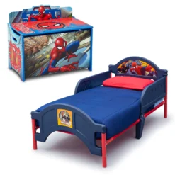 Delta Children Marvel Spider-Man 2-Piece Toddler Bedroom Set - Includes Toddler Bed And Deluxe Toy Box