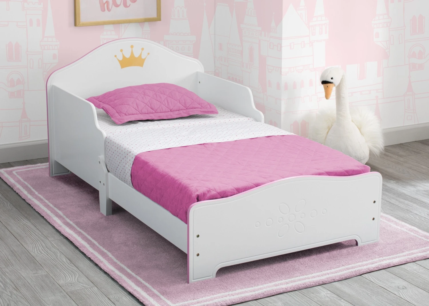 Delta Children Princess Crown Wood Toddler Bed 1 Delta Children Princess Crown Wood Toddler Bed