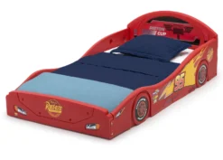 Disney / Pixar Cars Lightning McQueen Plastic Sleep And Play Toddler Bed -Delta Children BB81406CR cars toddler plastic floor bed left hi res 9f187e10 5c01 4dac bb94 99345ecc501a scaled