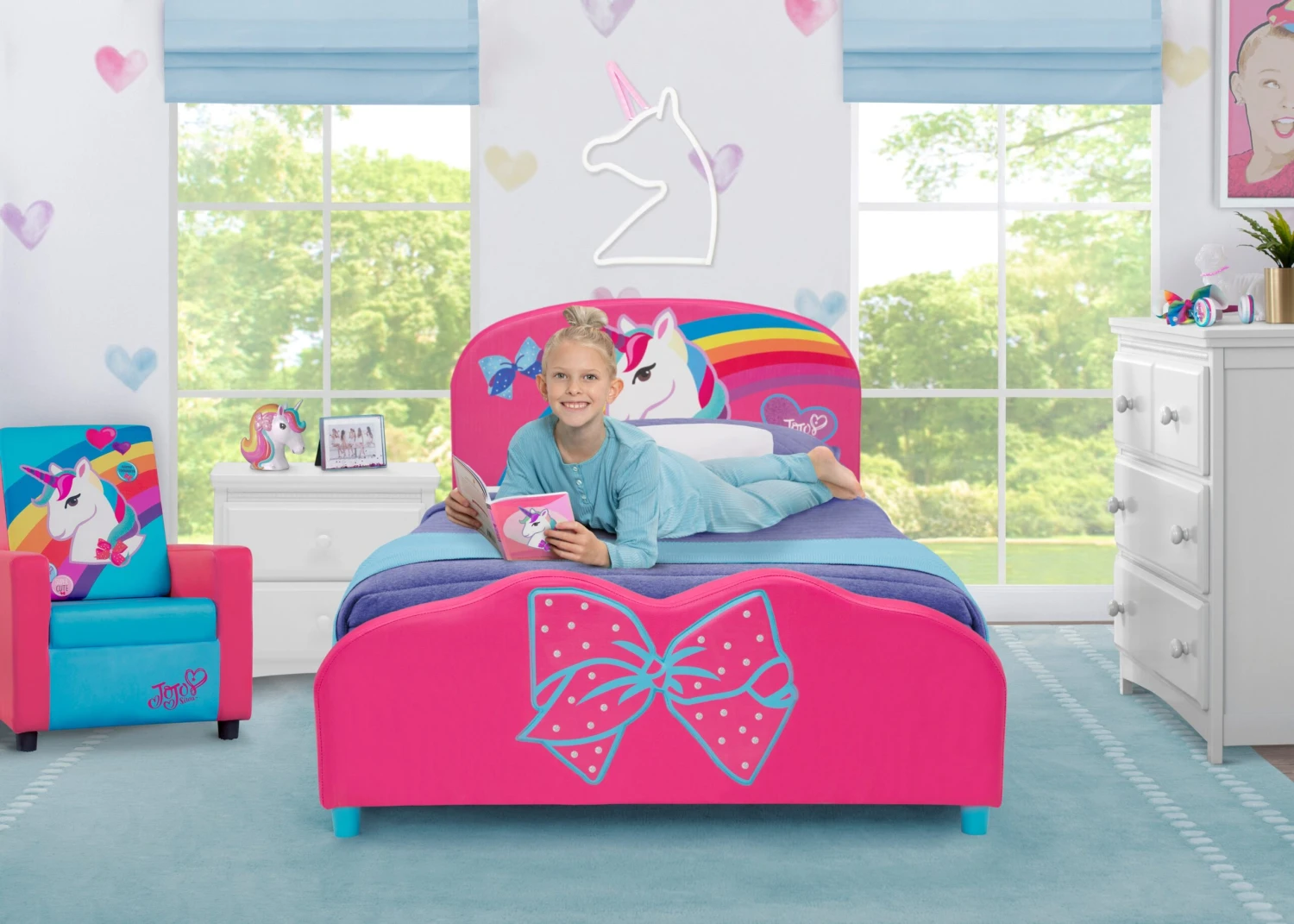 Delta Children JoJo Siwa Upholstered Twin Bed 2 Delta Children JoJo Siwa Upholstered Twin Bed - Image 2
