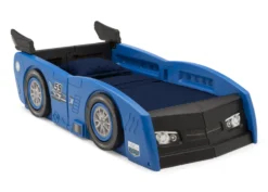 Delta Children Grand Prix Race Car Toddler-to-Twin Bed -Delta Children BB81424GN blue convertible bed toddler conversion right hi res scaled