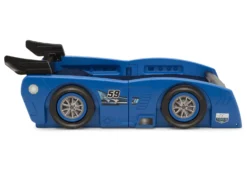 Delta Children Grand Prix Race Car Toddler-to-Twin Bed -Delta Children BB81424GN blue convertible bed toddler conversion right side hi res scaled