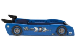 Delta Children Grand Prix Race Car Toddler-to-Twin Bed -Delta Children BB81424GN blue convertible bed twin conversion right side hi res scaled
