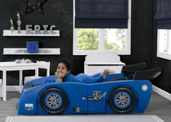 Delta Children Grand Prix Race Car Toddler-to-Twin Bed -Delta Children BB81424GN grand prix blue toddler bed room hi res scaled