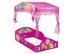 Disney Princess Plastic Sleep And Play Toddler Bed With Canopy By Delta Children -Delta Children BB81439PS princess sleep and play canopy bed right no mattress scaled