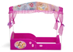 Disney Princess Plastic Sleep And Play Toddler Bed With Canopy By Delta Children -Delta Children BB81439PS princess sleep and play canopy bed right side scaled