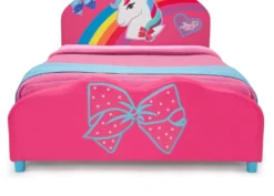 Delta Children JoJo Siwa Upholstered Twin Bed 14 Delta Children JoJo Siwa Upholstered Twin Bed -Delta Children BB81440JS jojo twin bed footboard high res scaled