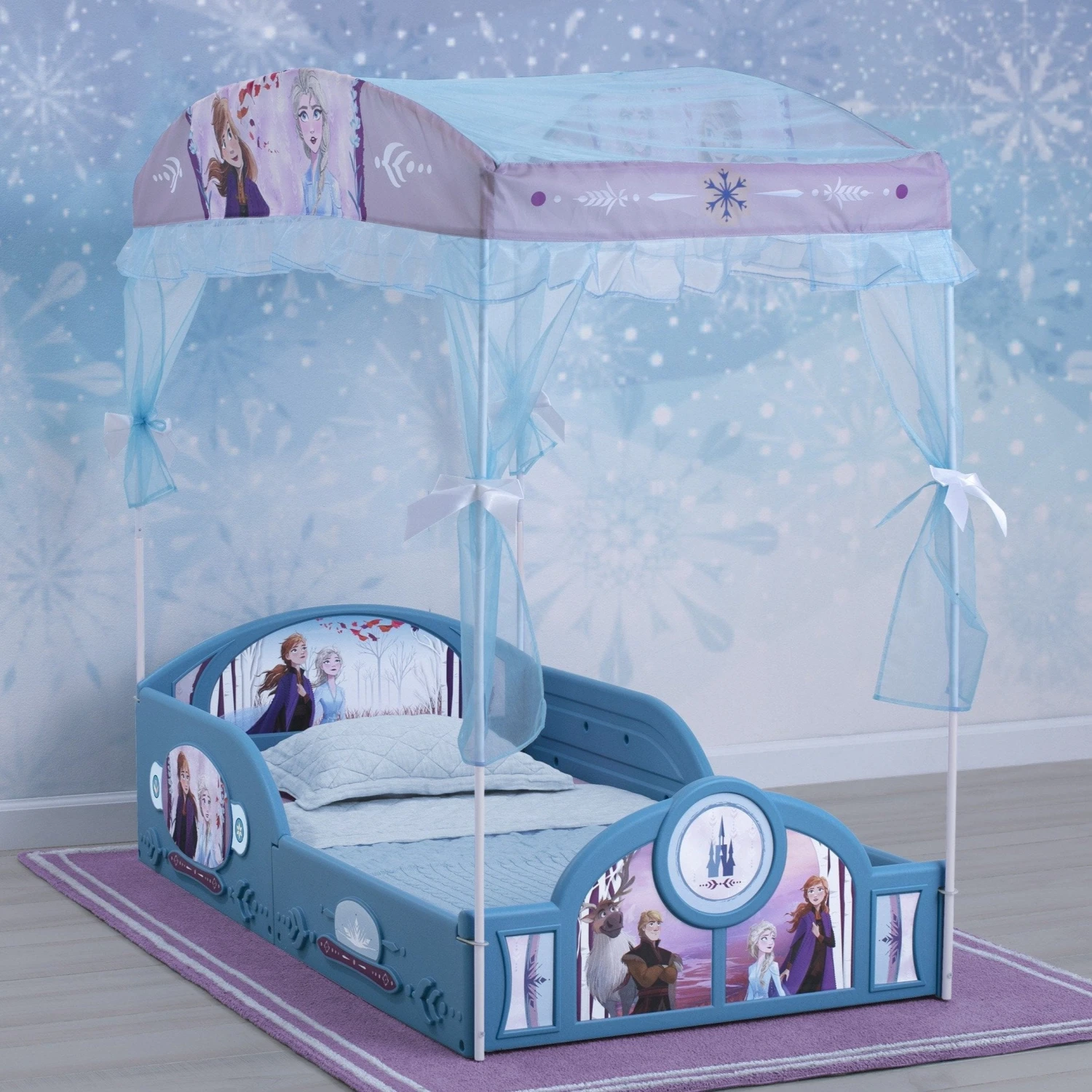 Disney Frozen II Plastic Sleep And Play Toddler Bed With Canopy By Delta Children 6 Disney Frozen II Plastic Sleep And Play Toddler Bed With Canopy By Delta Children - Image 6