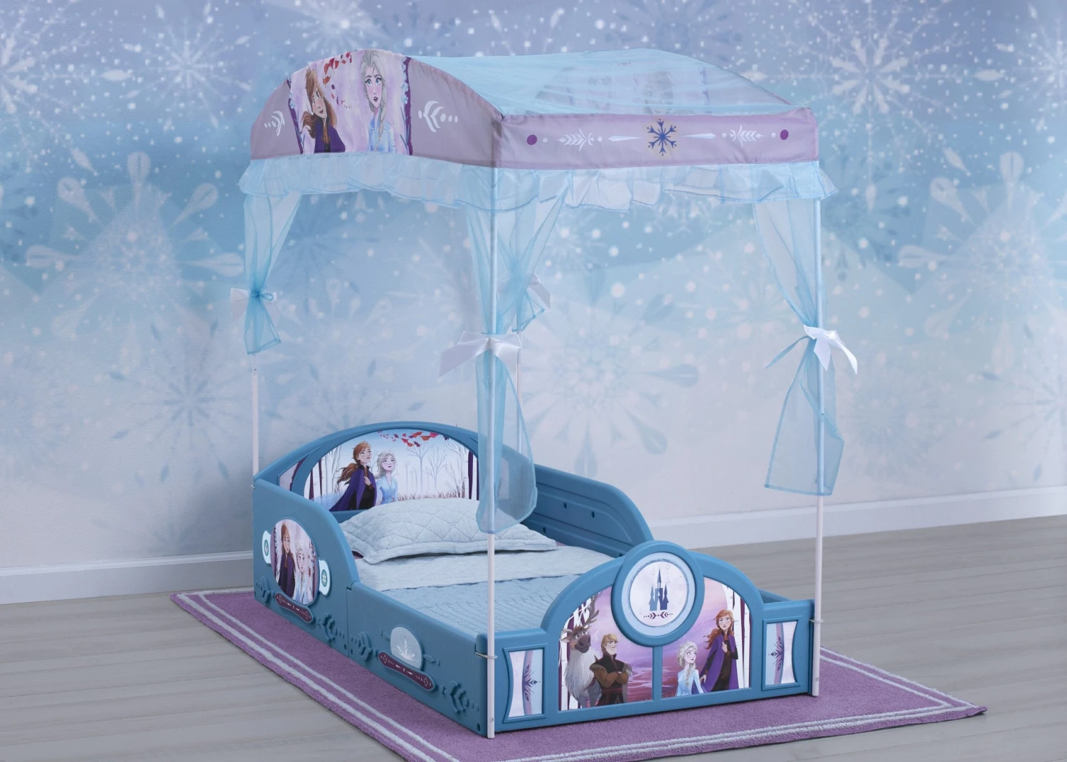 Disney Frozen II Plastic Sleep And Play Toddler Bed With Canopy By Delta Children 1 Disney Frozen II Plastic Sleep And Play Toddler Bed With Canopy By Delta Children