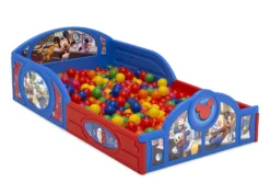 Delta Children Mickey Mouse Plastic Sleep And Play Toddler Bed -Delta Children BB81491MM mickey plastic bed right props hi res scaled