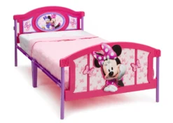 Delta Children Minnie Mouse Plastic 3D Twin Bed -Delta Children BB86696MN minnie twin bed no rails right scaled