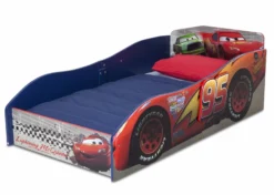 Delta Children Cars Wood Toddler Bed -Delta Children BB87105CR cars wooden bed left scaled