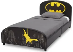 Delta Children Batman Upholstered Twin Bed -Delta Children BB87151BT batman upholstered twin bed left hi res scaled