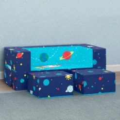 Delta Children Convertible Sofa And Play Set For Kids And Toddlers – Modular Foam Couch And Flip Out Lounger With 2 Ottomans -Delta Children CFO1010 5064 Convertible Sofa and Play Set Space Lifestyle 105