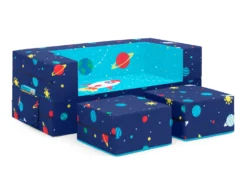 Delta Children Convertible Sofa And Play Set For Kids And Toddlers – Modular Foam Couch And Flip Out Lounger With 2 Ottomans -Delta Children CFO1010 5064 Convertible Sofa and Play Set Space Silo 23 scaled