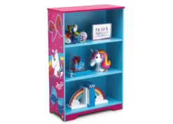 Delta Children JoJo Siwa Deluxe 3-Shelf Bookcase -Delta Children FL86759JS jojo siwa bookcase right props scaled