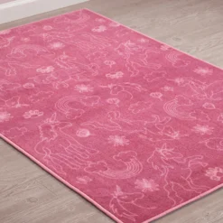Delta Children Unicorn Rectangle Area Rug For Kids, 39-Inch X 59-Inch -Delta Children N1803 3011 rug unicorn lifestyle 102