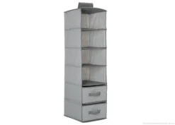 Delta Children 6 Shelf Storage With 2 Drawers -Delta Children SS2060 058 6 shelf 2 drawers grey hi res 112366d5 206e 471d a90b 154dd333661c