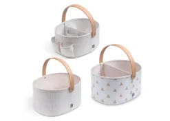 BabyGap 3-Pack Nested Fabric Storage Bins With Handles -Delta Children SS8478GP 3410 packsilo tan 10