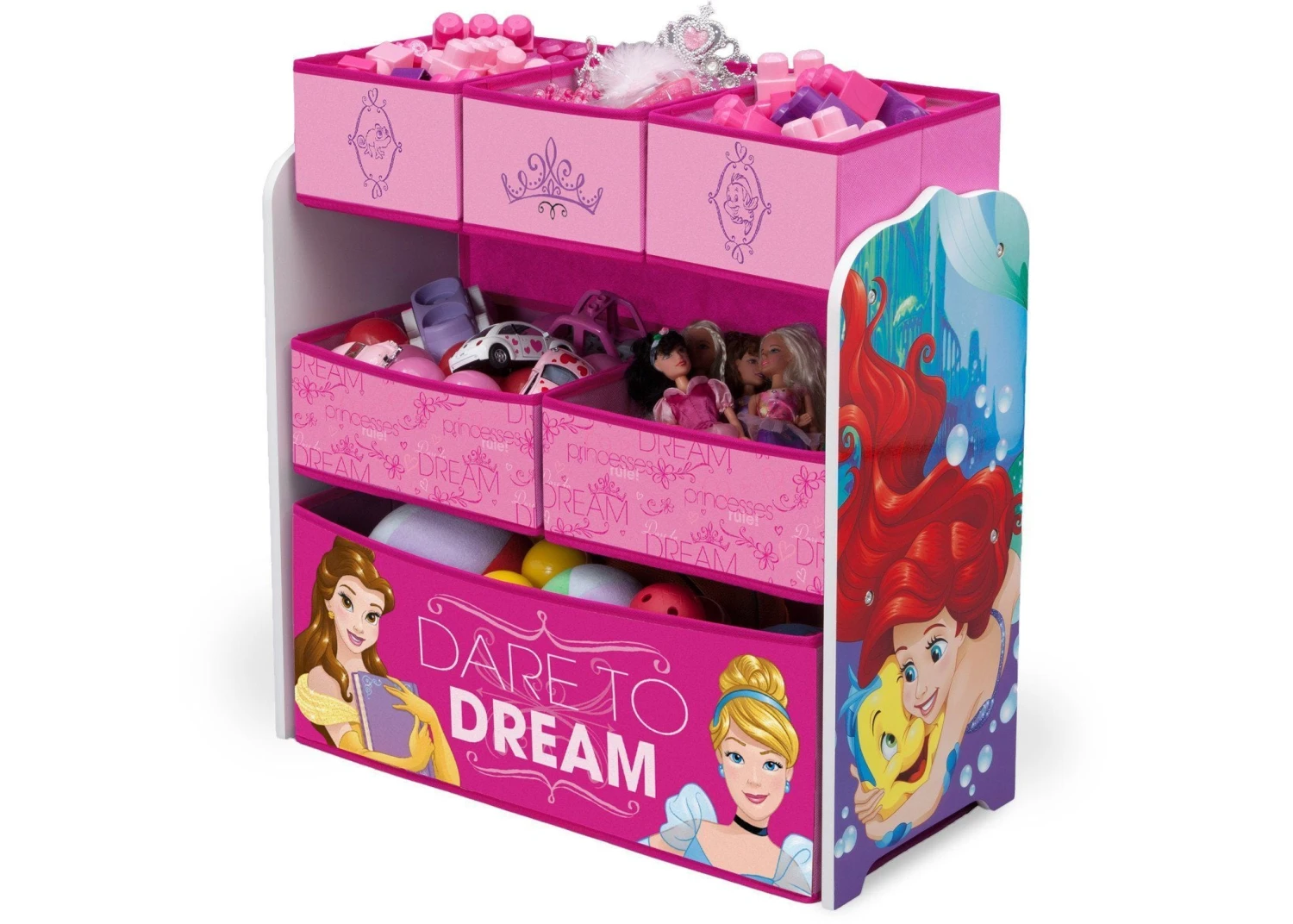 Delta Children Princess Multi-Bin Toy Organizer 2 Delta Children Princess Multi-Bin Toy Organizer - Image 2